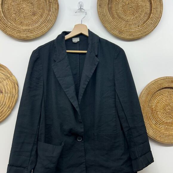 A New Day Neutral Black Single Button Collared Lightweight Blazer Jacket Medium - Picture 3 of 6